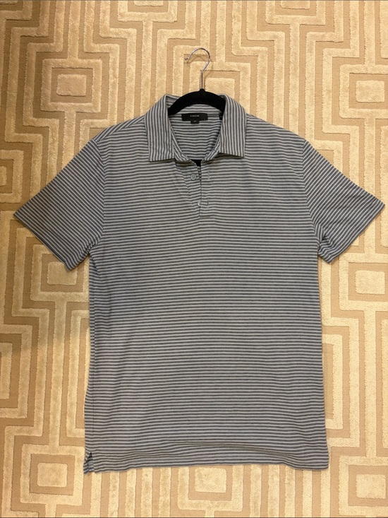 Vince Other - Men's Light blue Striped Polo Shirt